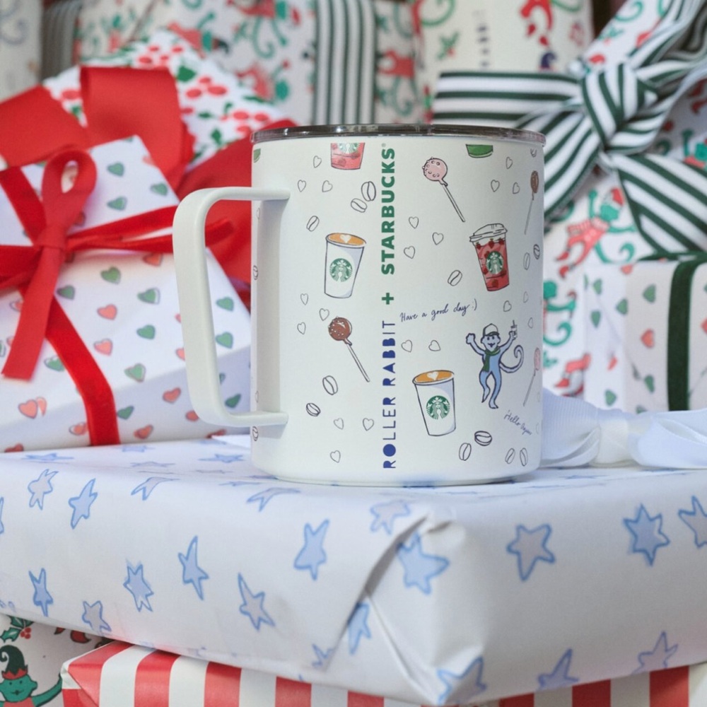 Limited edition Starbucks Roller Rabbit White Holiday Mug